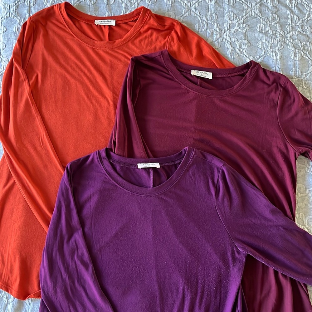 Bundle of 3 Long Sleeve Zenana Tops - Size Large